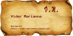 Vider Marianna névjegykártya